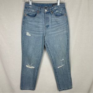 Blank NYC The Madison Crop Button-Fly Distressed Jeans Size 28